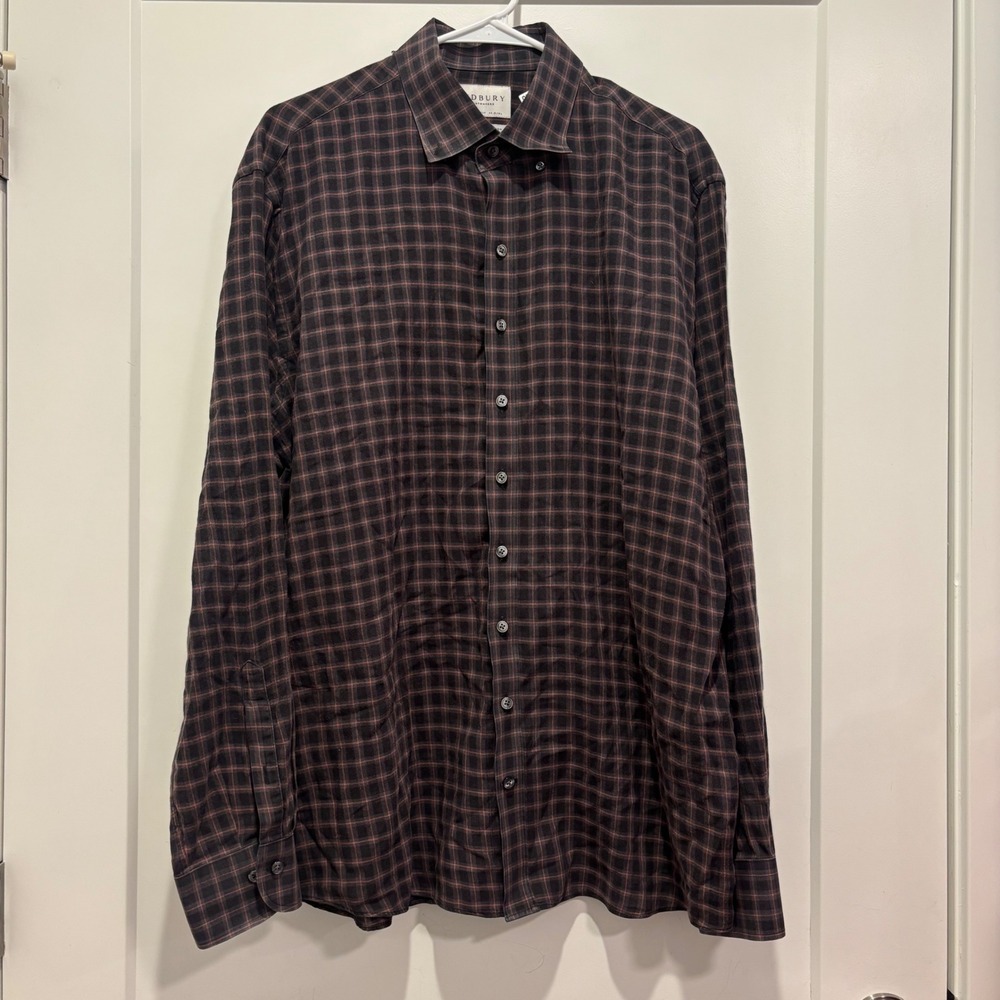 Ledbury Reserve Collection Mens XL Classic Fit‎ Plaid Button Down Shirt